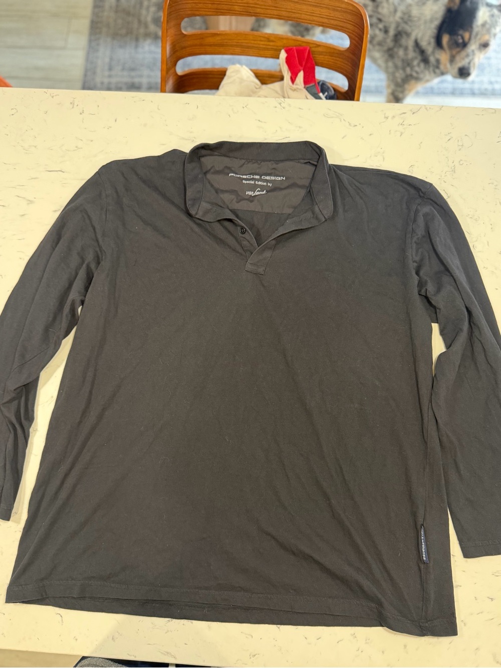 Porsche Design Van Laack Black Long Sleeve Mens size large
